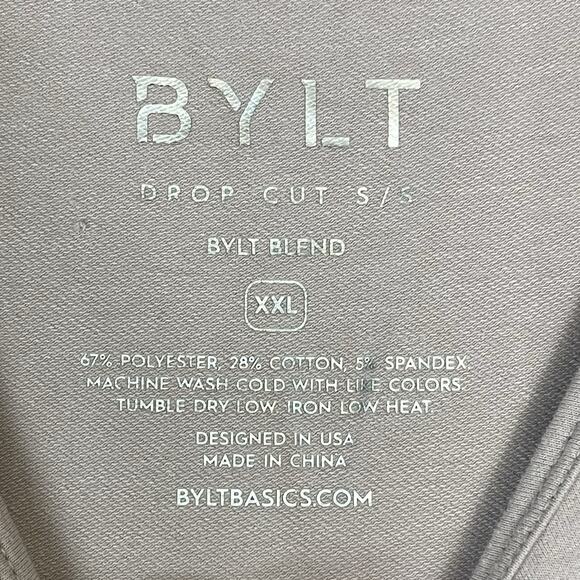 BYLT Basics‎ T Shirt Mens XXL Lavender Drop Cut Short Sleeve Crew Neck Stretch - Picture 3 of 9